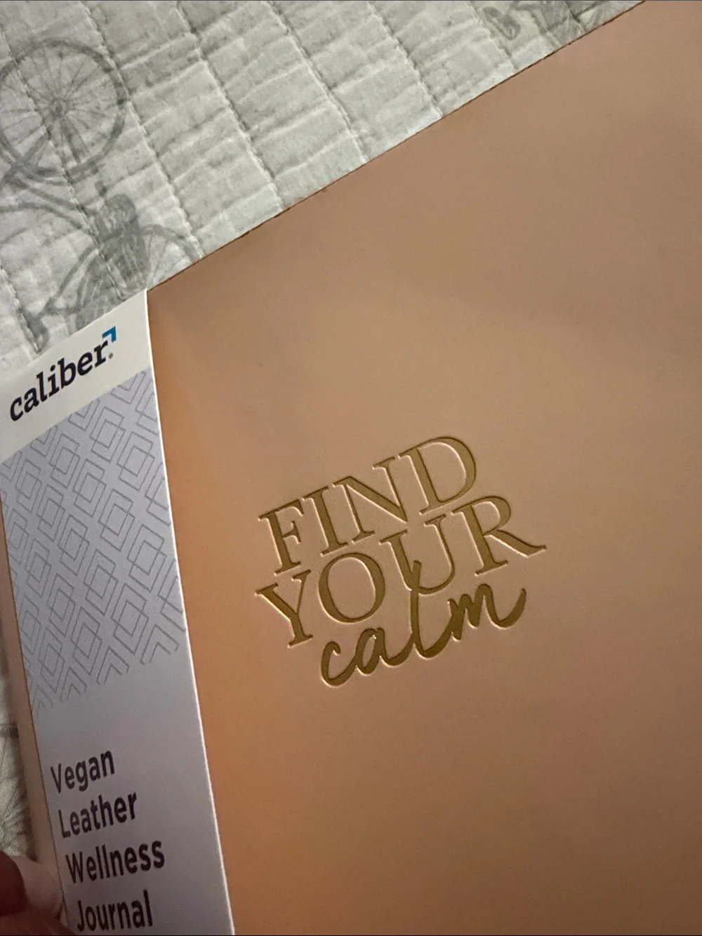 2 Caliber Vegan Leather Wellness Journal - Blush PinkFind Your Calm, Just